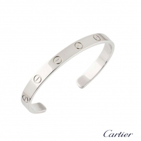 Cartier White Gold Love Cuff Bracelet Size 20 B6032520